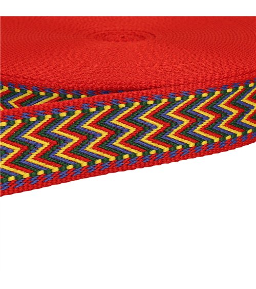 Bobine 14,5m sangle chevrons 38mm multicolore