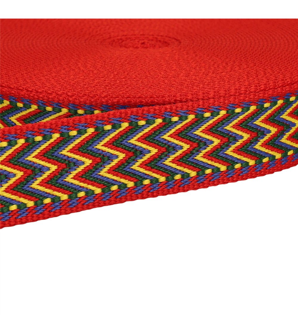 Bobine 14,5m sangle chevrons 38mm multicolore