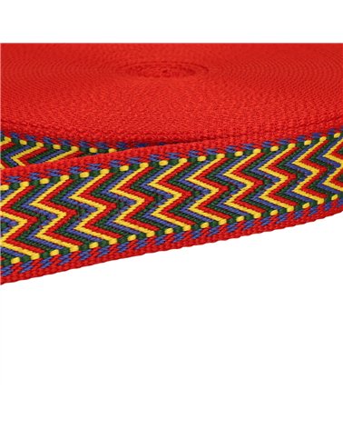 Bobine 14,5m sangle chevrons 38mm multicolore