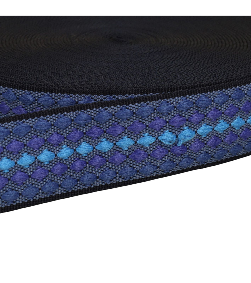 14.5m spool of multi-colored diamond webbing 38mm royal blue