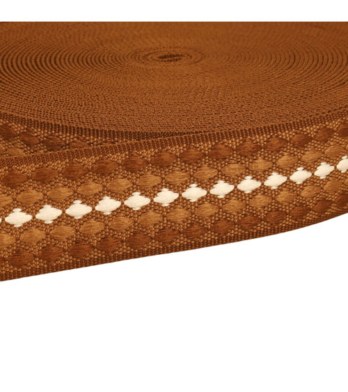 14.5m spool of multi-colored diamond webbing 38mm dark beige