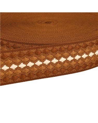 Bobine 14,5m sangle losanges multicolores 38mm beige foncé