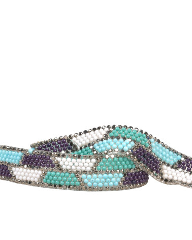 Bobina da 10 m di treccia termoadesiva di perline da 15 mm verde kaki chiaro