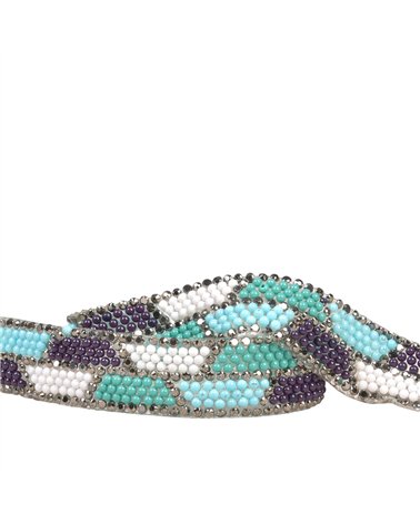 Bobine 10m galon perles thermocollant 15mm vert kaki clair
