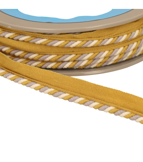 Bobina da 15 m sporgente/cordone da 4 mm (piede 10 mm) senape da 4 mm