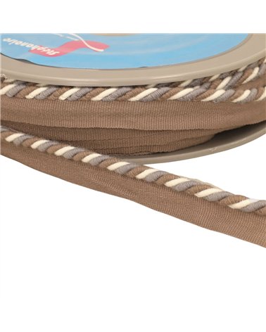 Bobine 15m dépassant/passepoil cordon 4mm (pied 10mm) 4mm taupe