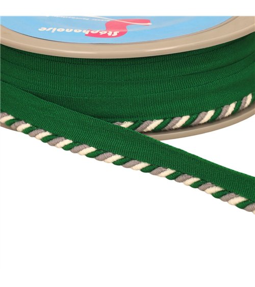 Bobine 15m dépassant/passepoil cordon 4mm (pied 10mm) 4mm vert vif