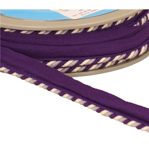 Bobine 15m dépassant/passepoil cordon 4mm (pied 10mm) 4mm mauve