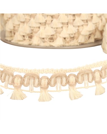 Bobine 20m galon flochettes 27mm beige