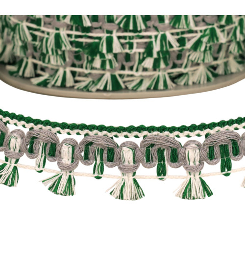 Carrete de 20m con trenza de dardos verde brillante de 27mm