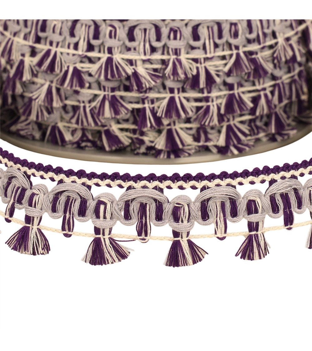 Bobine 20m galon flochettes 27mm mauve