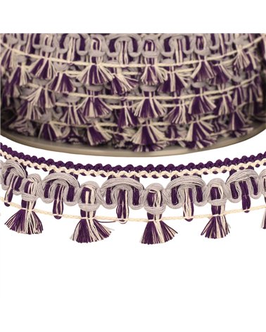 Bobine 20m galon flochettes 27mm mauve
