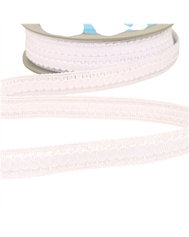 Bobine 20m galon vagues 17mm blanc