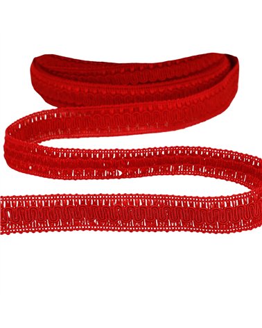 Bobine 20m galon vagues 17mm rouge