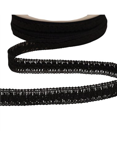 Bobine 20m galon vagues 17mm noir
