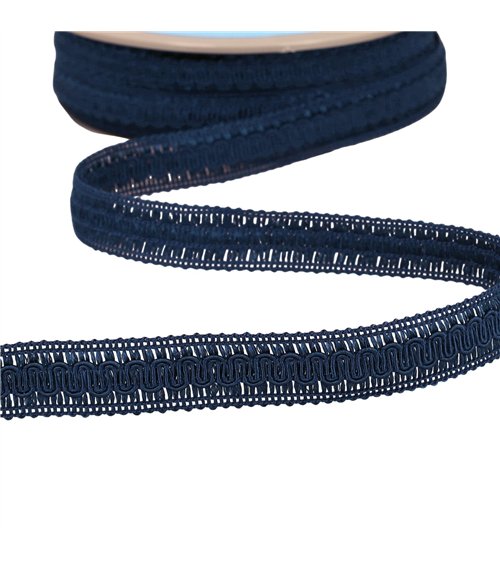 Bobine 20m galon vagues 17mm bleu marine