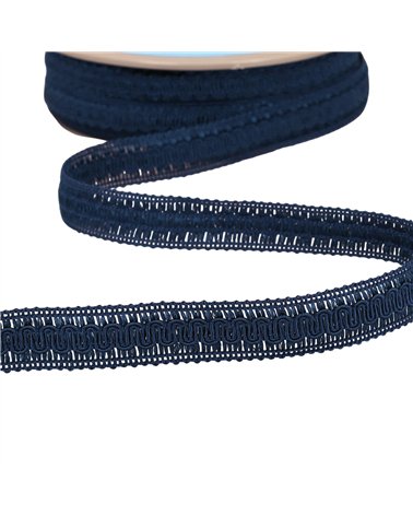 Bobine 20m galon vagues 17mm bleu marine