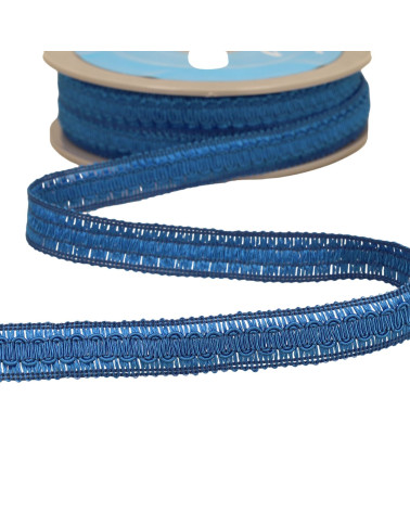 Bobina de 20m de trenza ondulada azul royal de 17mm