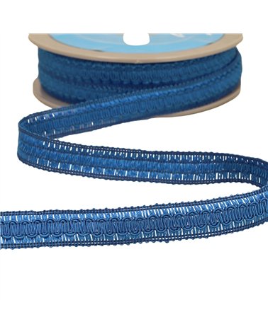 Bobine 20m galon vagues 17mm bleu roi