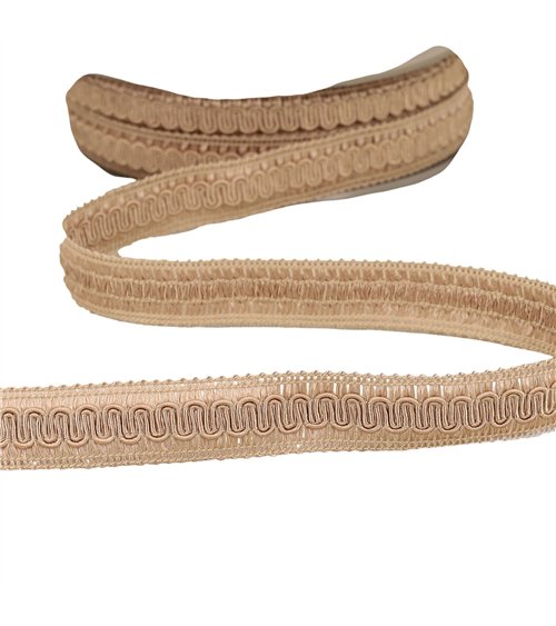 Bobine 20m galon vagues 17mm beige