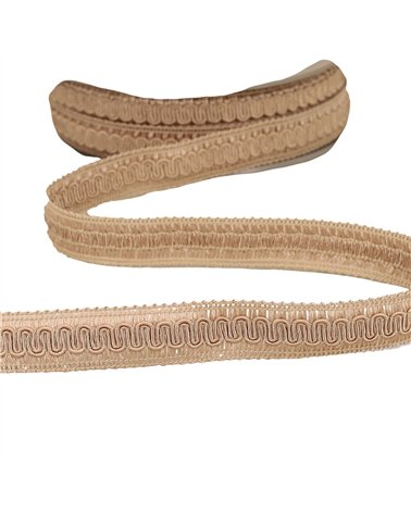 Bobine 20m galon vagues 17mm beige