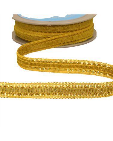 Bobine 20m galon vagues 17mm moutarde