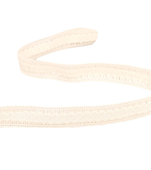 Bobina de 20m de trenza ondulada color crudo de 17mm