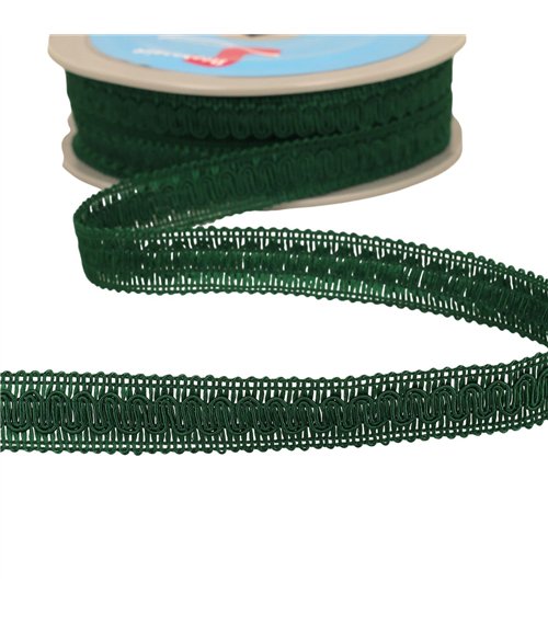 Bobine 20m galon vagues 17mm vert bouteille