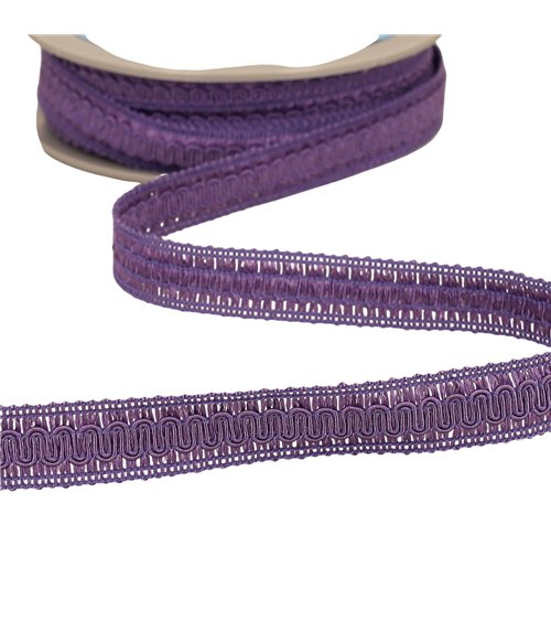 Bobine 20m galon vagues 17mm parme