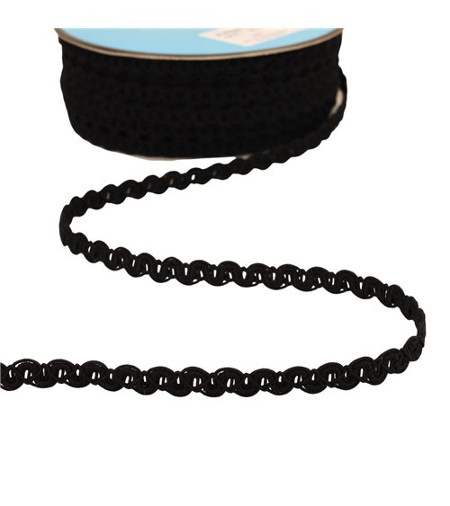 Bobine 25m galon vagues mat 9mm noir