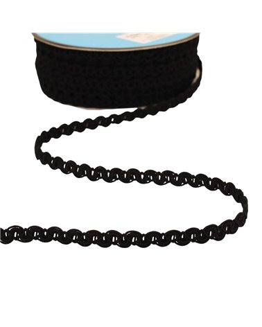 Bobine 25m galon vagues mat 9mm noir