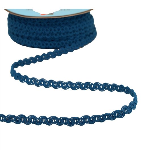 Bobine 25m galon vagues mat 9mm bleu canard