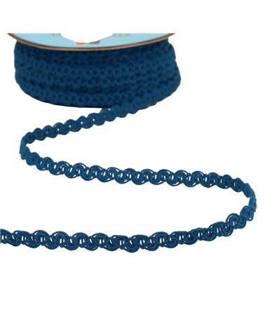 Bobine 25m galon vagues mat 9mm bleu canard