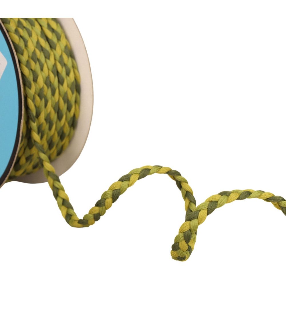 Bobina de 25m trenza tricolor 3 hilos 7mm caqui