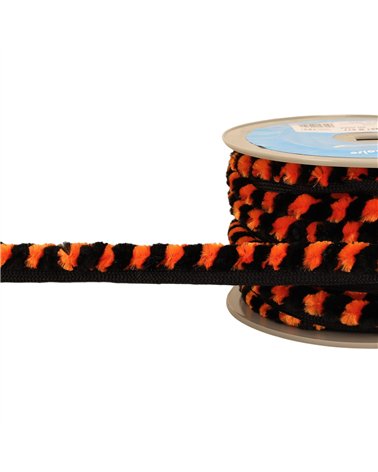 Bobine 20m galon pompons chenille 17mm orange