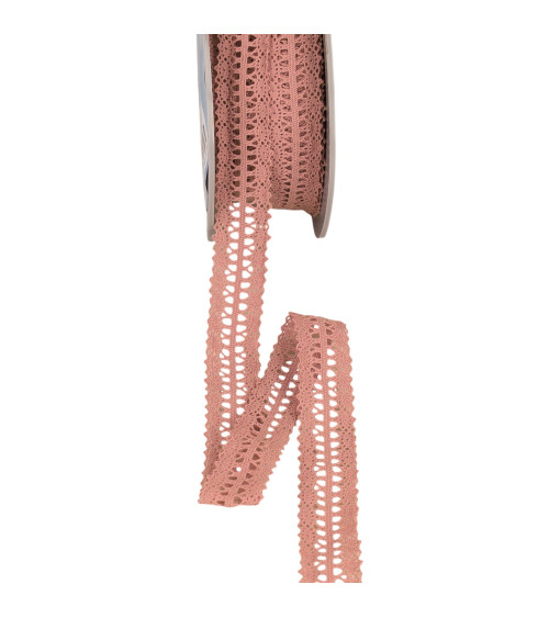 Spool 25m lace between two 25mm old pink