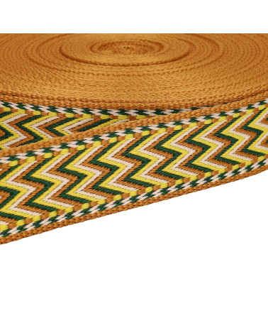 Herringbone webbing 38mm lemon yellow per meter