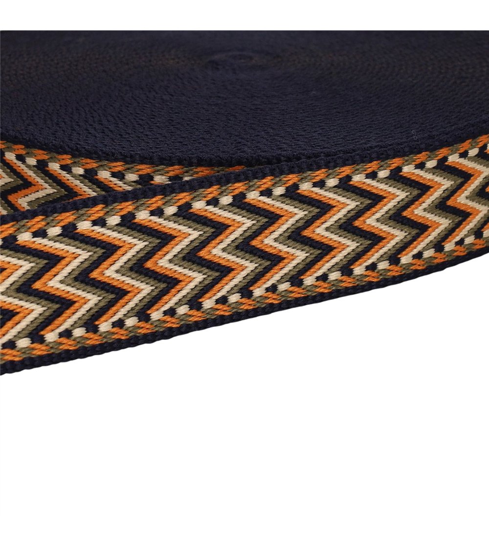 Sangle chevrons 38mm saumon au mètre