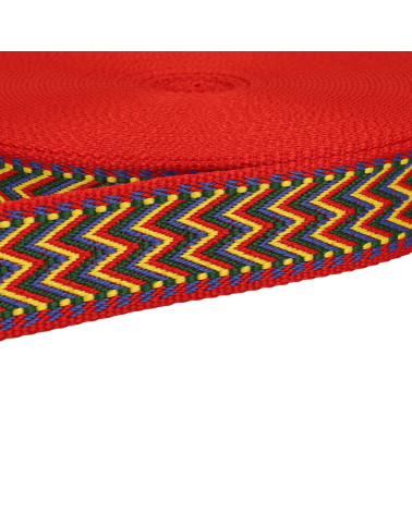 Herringbone webbing 38mm multi-colored by the meter