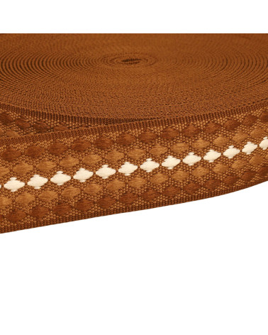 Multicolored diamond webbing 38mm dark beige per meter