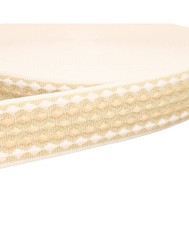 Mehrfarbiges Diamantarmband, 38 mm, Ecru, Meterware