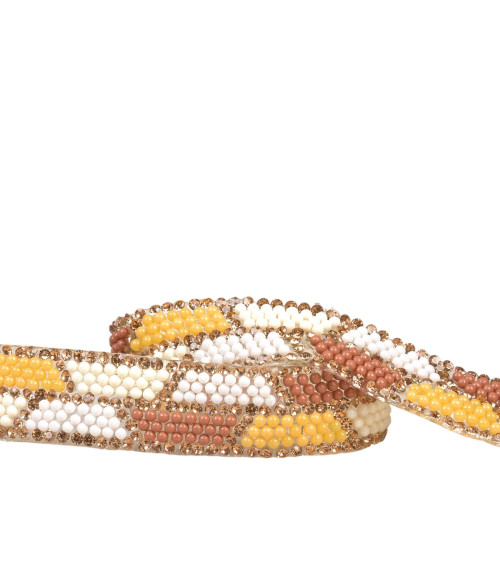Iron-on bead braid 15mm mustard per meter