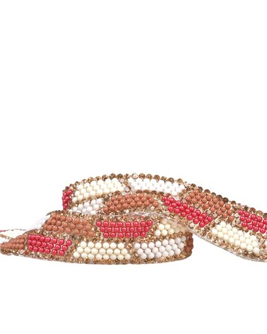 Galon perles thermocollant 15mm marron chocolat au mètre