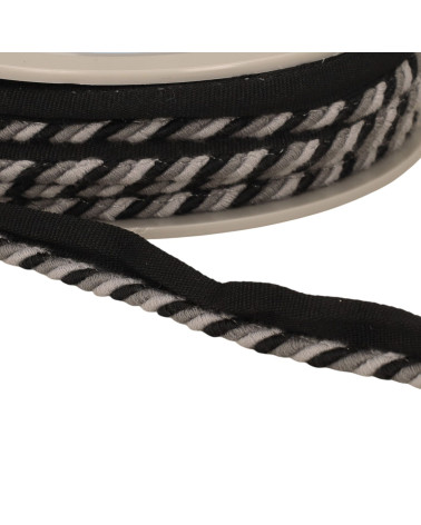 Overhang/piping cord 4mm (foot 10mm) 4mm black/gray per meter