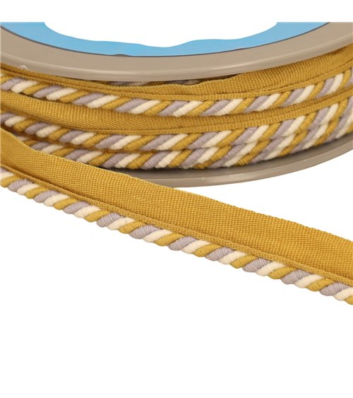 Dépassant/passepoil cordon 4mm (pied 10mm) 4mm moutarde au mètre