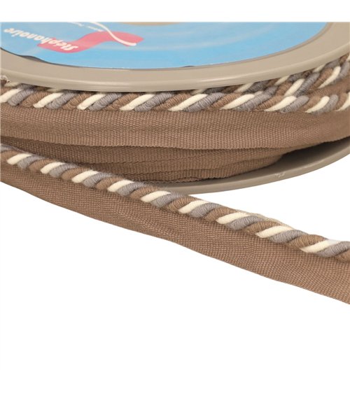 Dépassant/passepoil cordon 4mm (pied 10mm) 4mm taupe au mètre