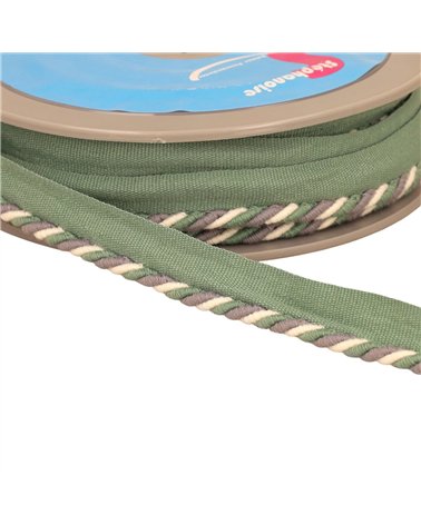 Dépassant/passepoil cordon 4mm (pied 10mm) 4mm vert amande au mètre