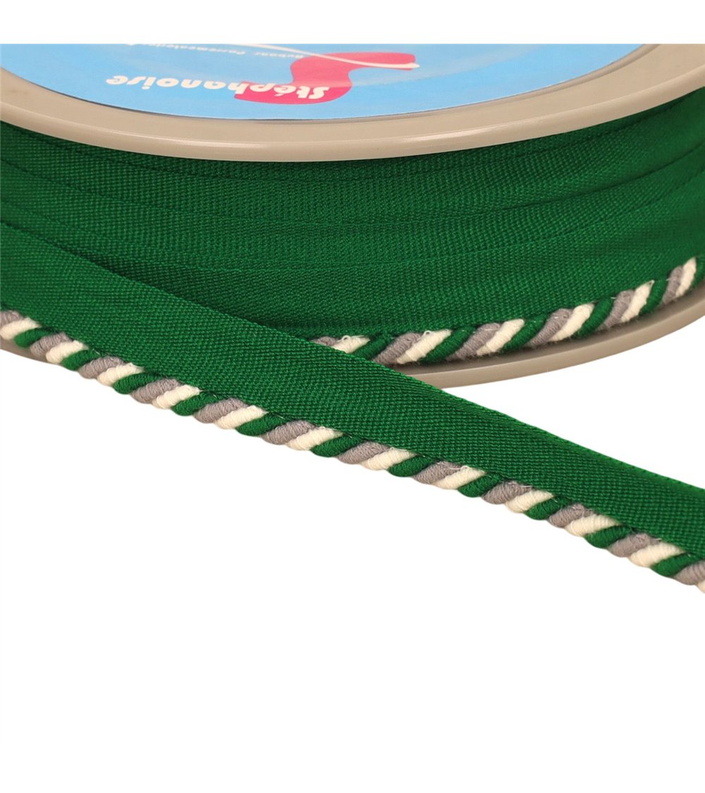 Dépassant/passepoil cordon 4mm (pied 10mm) 4mm vert vif au mètre