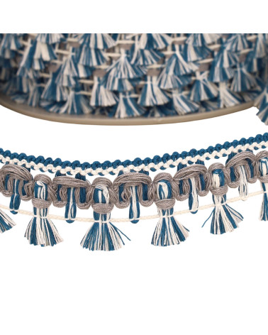 Flochette-Geflecht 27 mm entenblau, Meterware