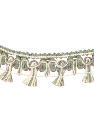 Flochette braid 27mm almond green per meter